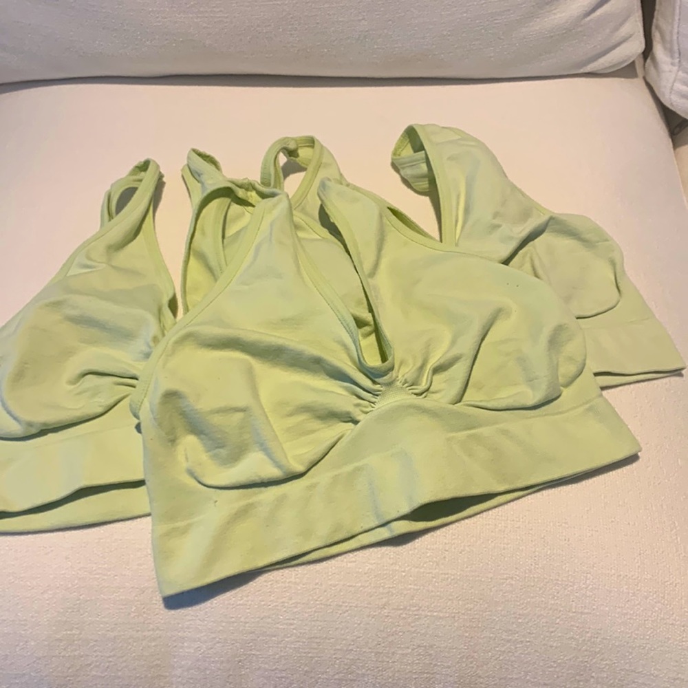3 Light green bralettes - Shear Shapewear